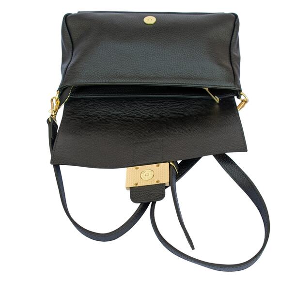 Women's Black Small Handbag Italian Leather Purse DIVINA FIRENZE Made in Italy - Picture 8 of 9